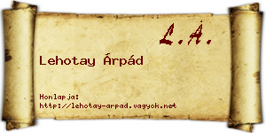 Lehotay Árpád névjegykártya