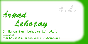 arpad lehotay business card